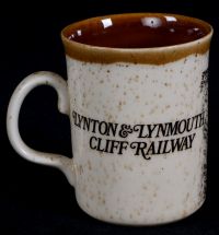 Lynton Lynmouth Cliff Railway Speckled Stoneware Coffee Mug Vintage